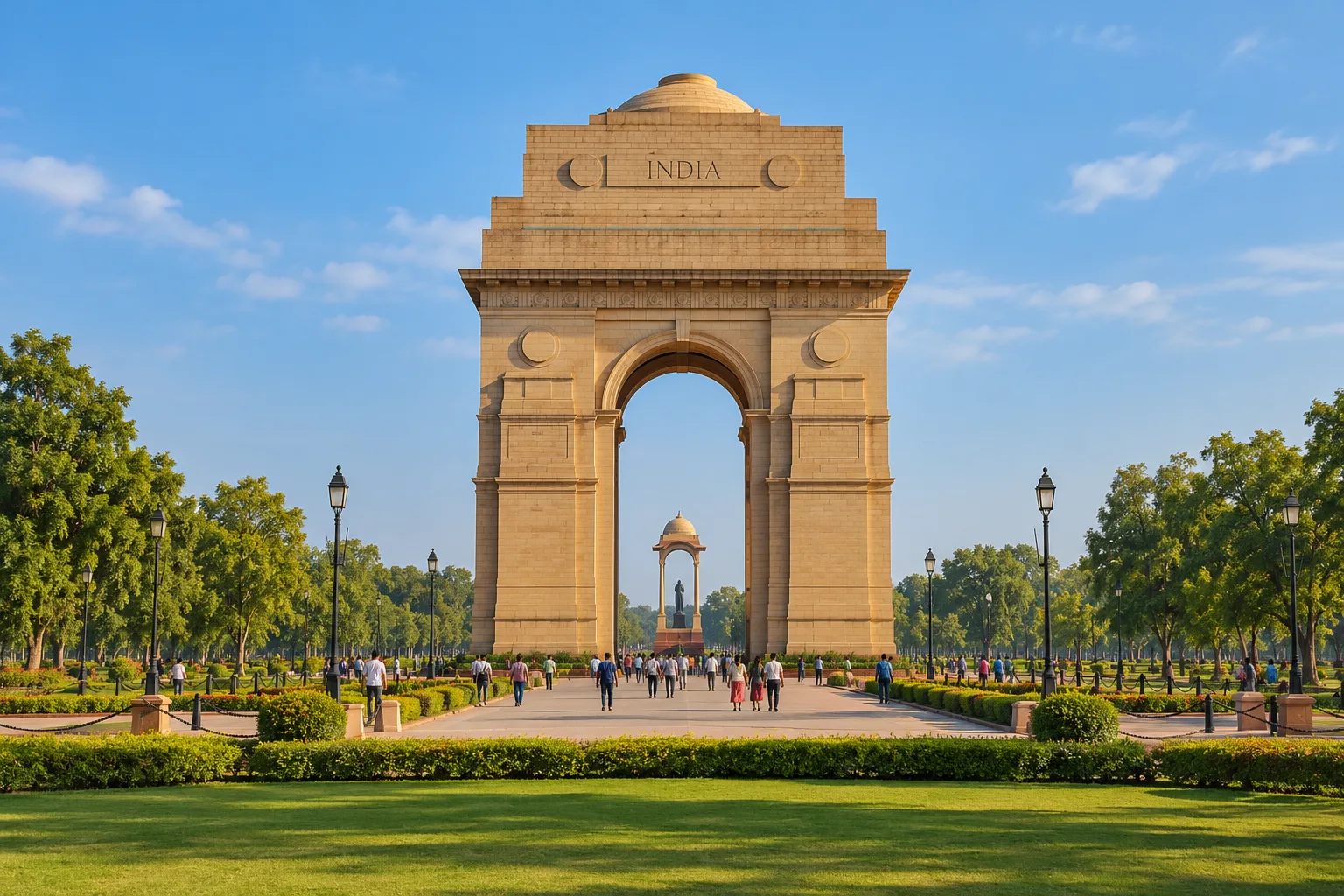 Illustrative view of India Gate in New Delhi