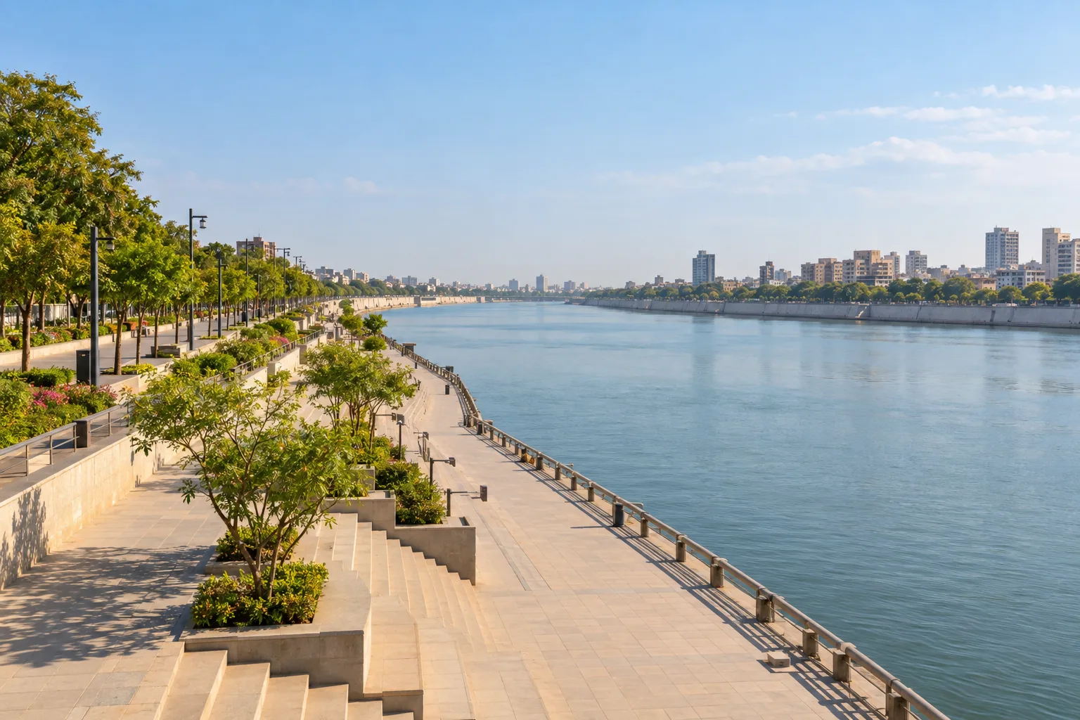 Illustrative view of Sabarmati Riverfront in Ahmedabad