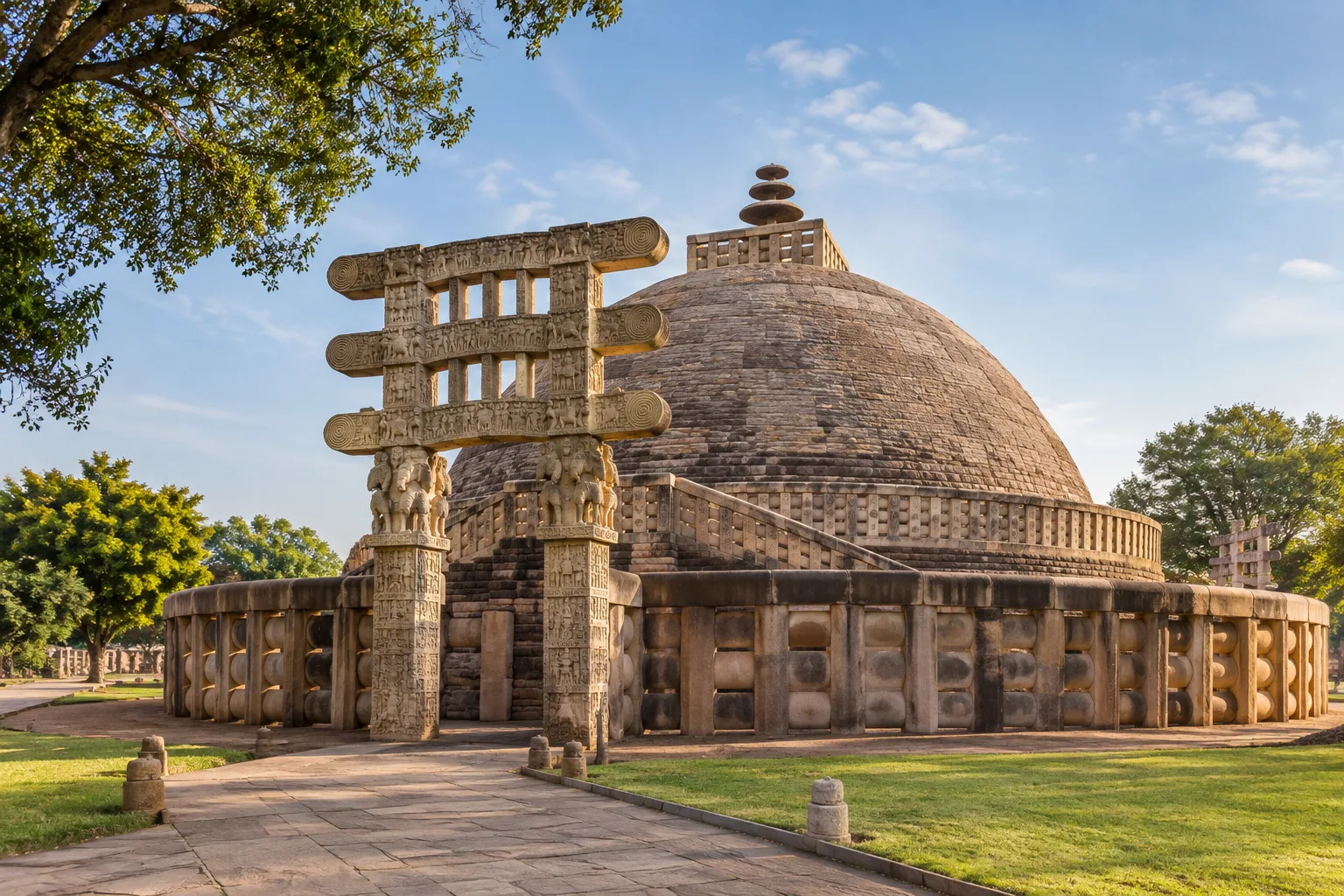 Illustrative view of the Great Stupa at Sanchi